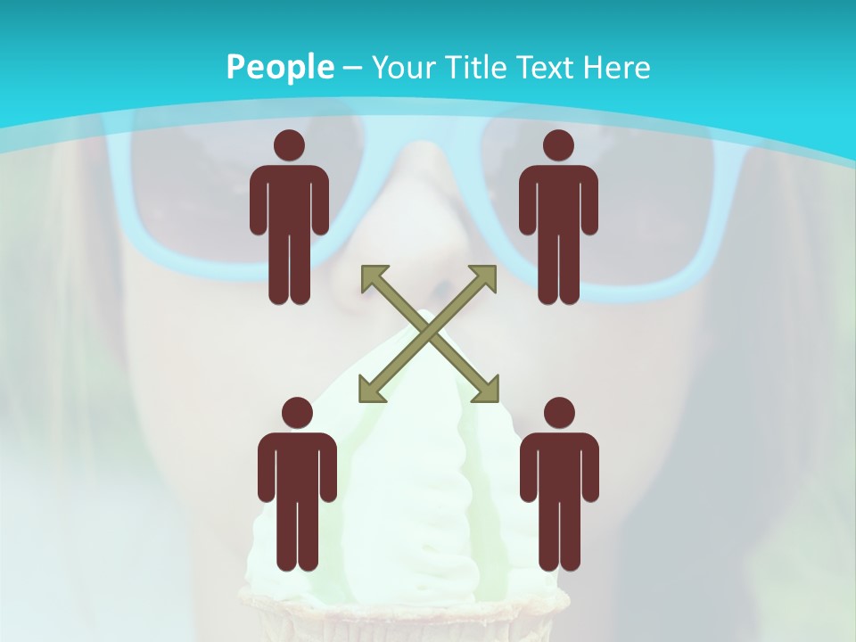 A Woman In Sunglasses Eating An Ice Cream Cone PowerPoint Template