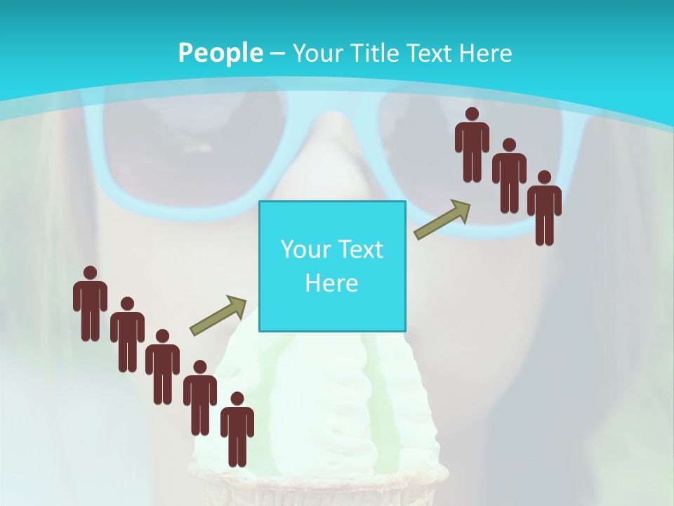 A Woman In Sunglasses Eating An Ice Cream Cone PowerPoint Template