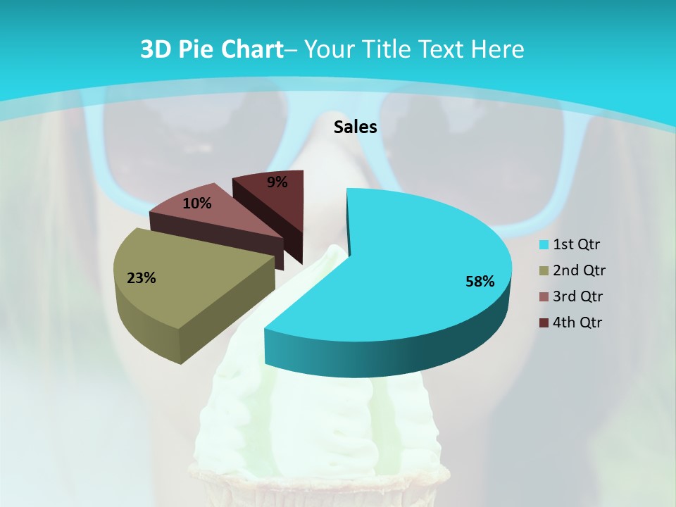 A Woman In Sunglasses Eating An Ice Cream Cone PowerPoint Template