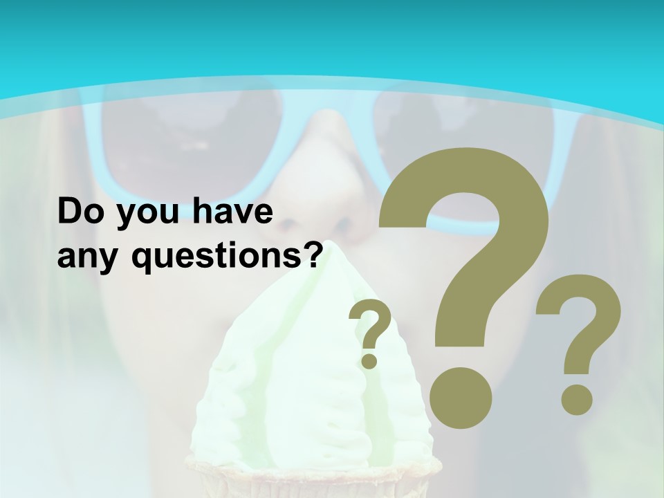 A Woman In Sunglasses Eating An Ice Cream Cone PowerPoint Template