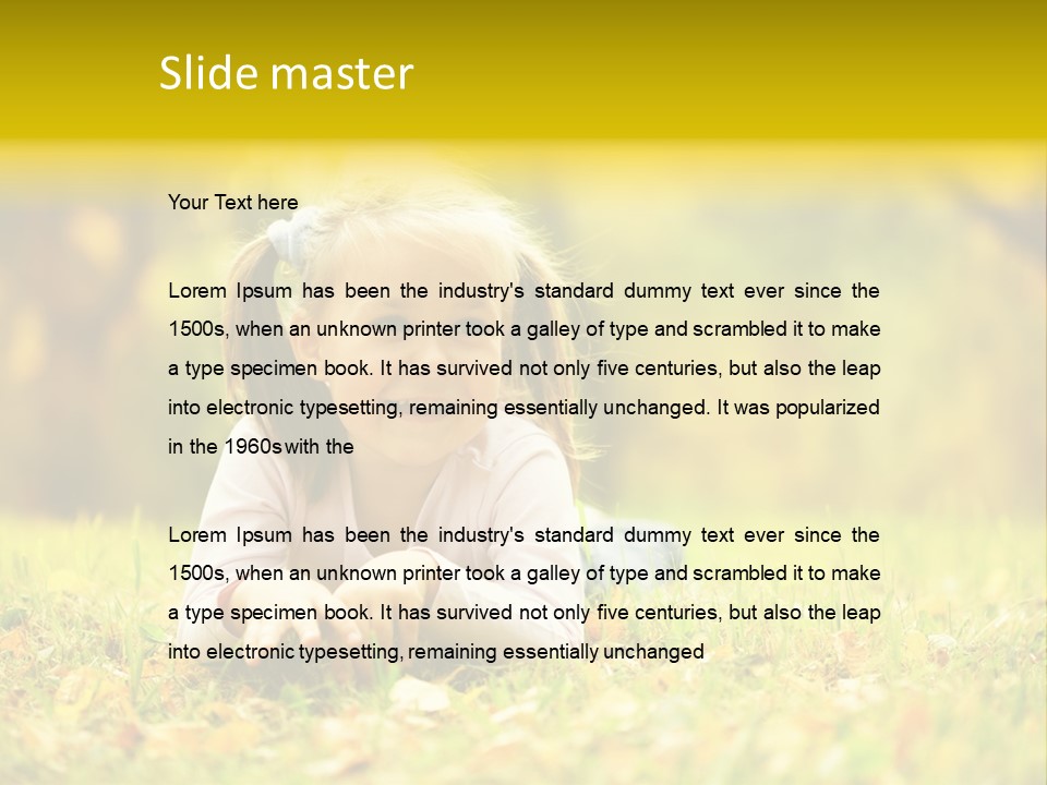 A Little Girl Laying On The Grass In A Park PowerPoint Template