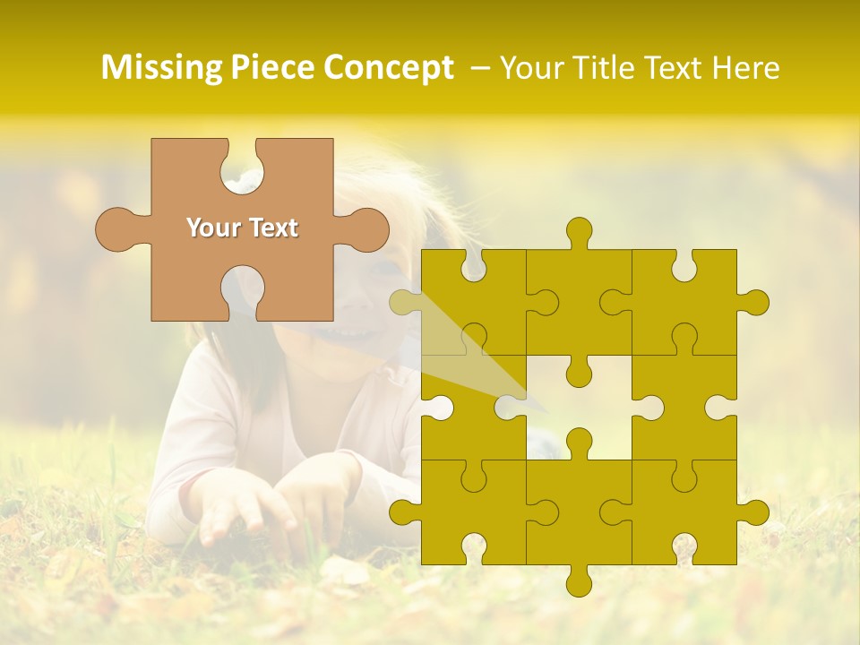 A Little Girl Laying On The Grass In A Park PowerPoint Template