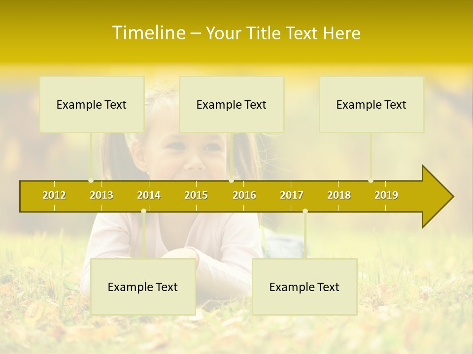 A Little Girl Laying On The Grass In A Park PowerPoint Template