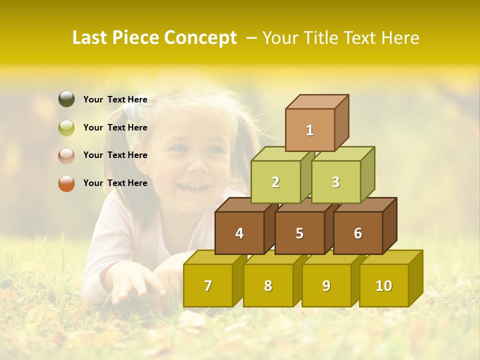 A Little Girl Laying On The Grass In A Park PowerPoint Template