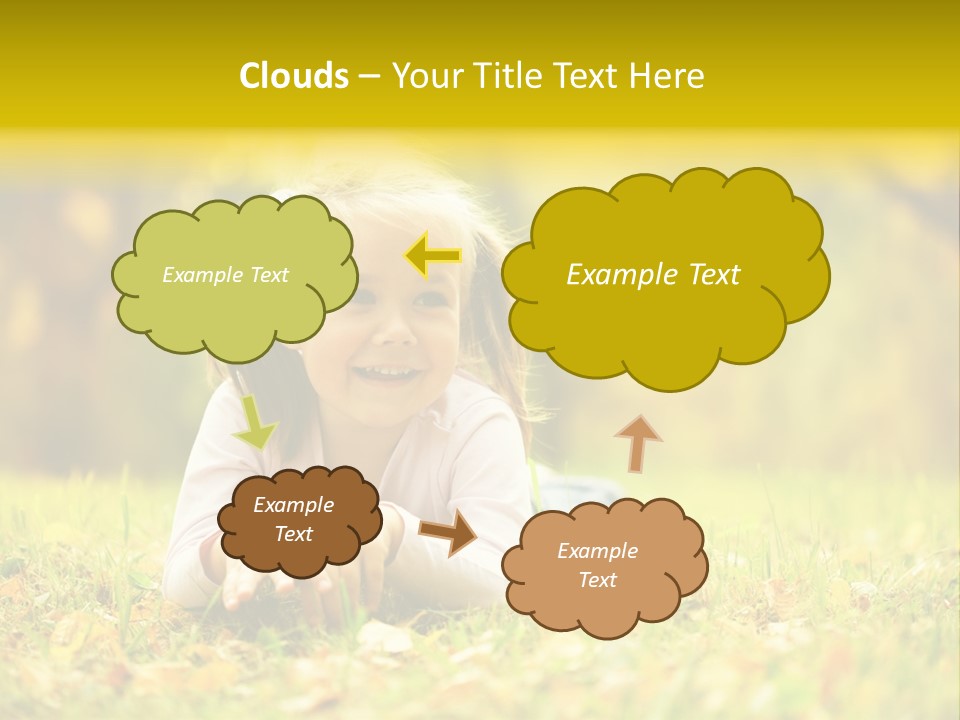 A Little Girl Laying On The Grass In A Park PowerPoint Template