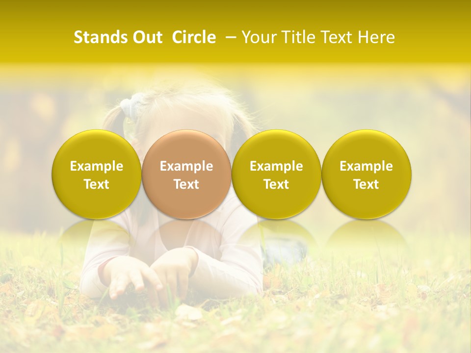 A Little Girl Laying On The Grass In A Park PowerPoint Template