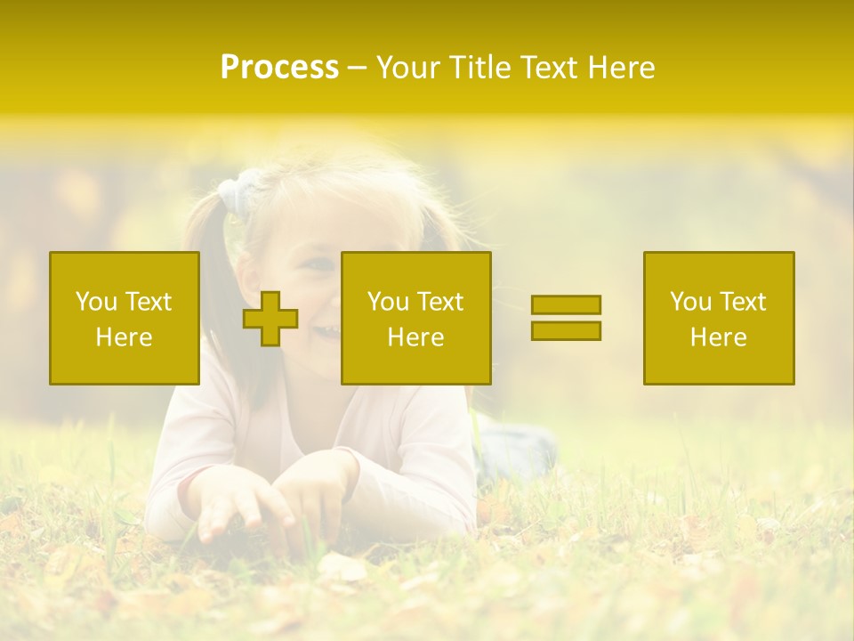 A Little Girl Laying On The Grass In A Park PowerPoint Template