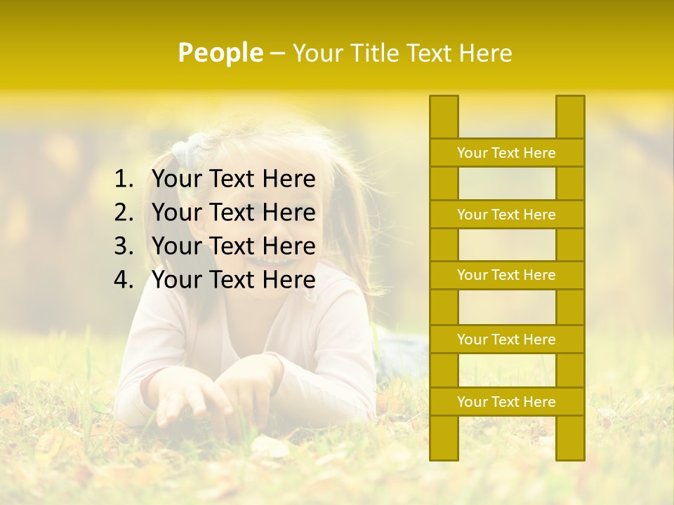 A Little Girl Laying On The Grass In A Park PowerPoint Template