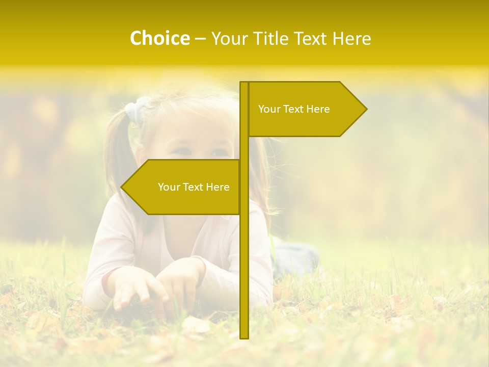 A Little Girl Laying On The Grass In A Park PowerPoint Template