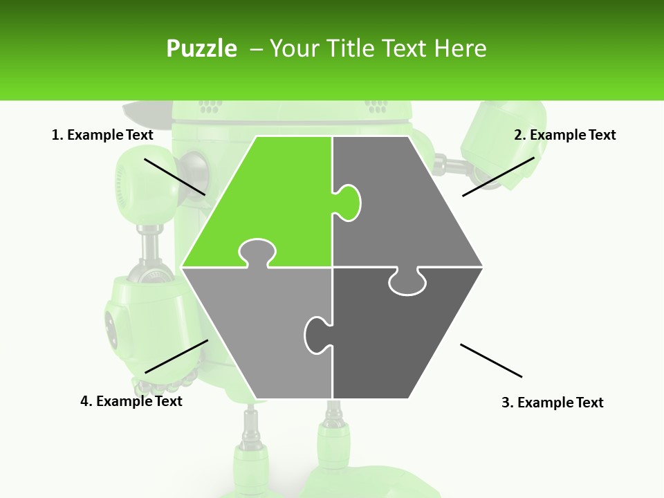 A Green Robot Is Holding A Wrench PowerPoint Template