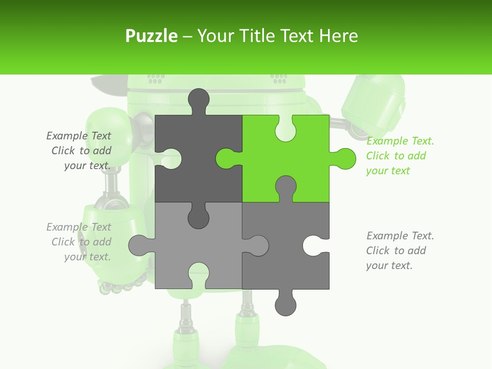 A Green Robot Is Holding A Wrench PowerPoint Template