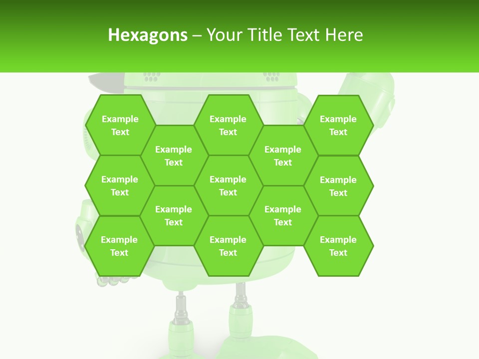 A Green Robot Is Holding A Wrench PowerPoint Template