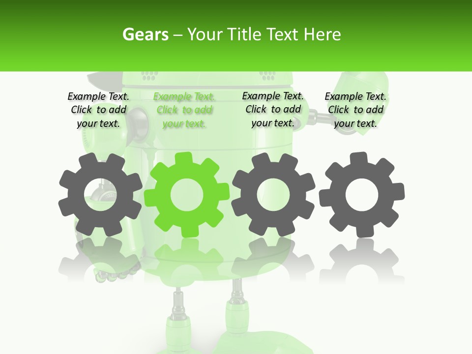 A Green Robot Is Holding A Wrench PowerPoint Template
