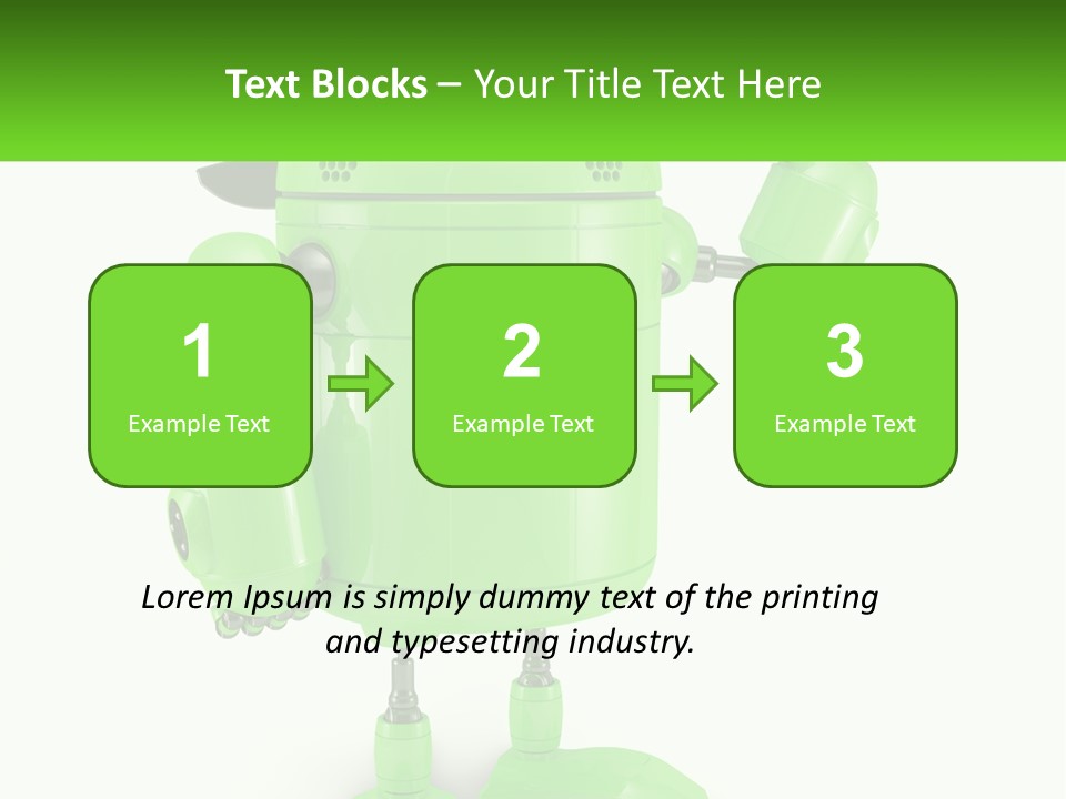 A Green Robot Is Holding A Wrench PowerPoint Template
