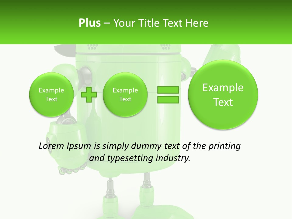 A Green Robot Is Holding A Wrench PowerPoint Template
