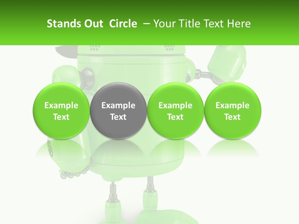 A Green Robot Is Holding A Wrench PowerPoint Template