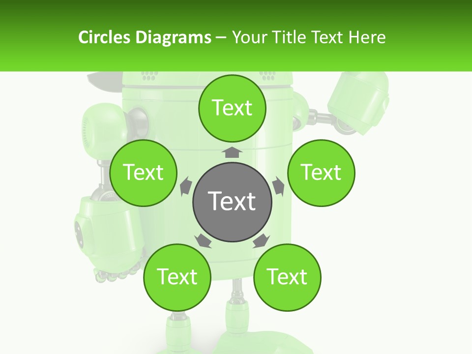 A Green Robot Is Holding A Wrench PowerPoint Template