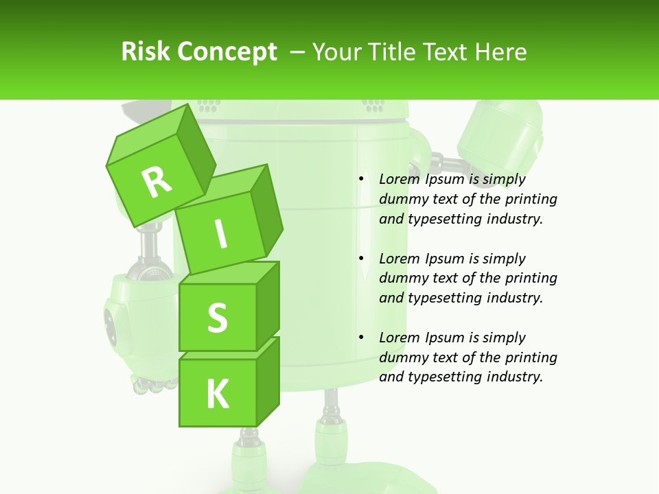 A Green Robot Is Holding A Wrench PowerPoint Template