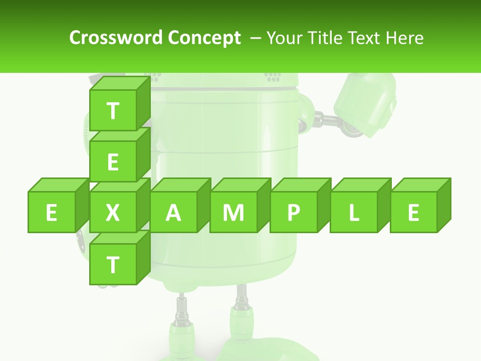 A Green Robot Is Holding A Wrench PowerPoint Template