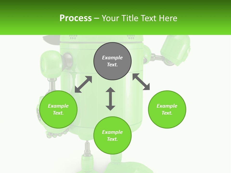 A Green Robot Is Holding A Wrench PowerPoint Template
