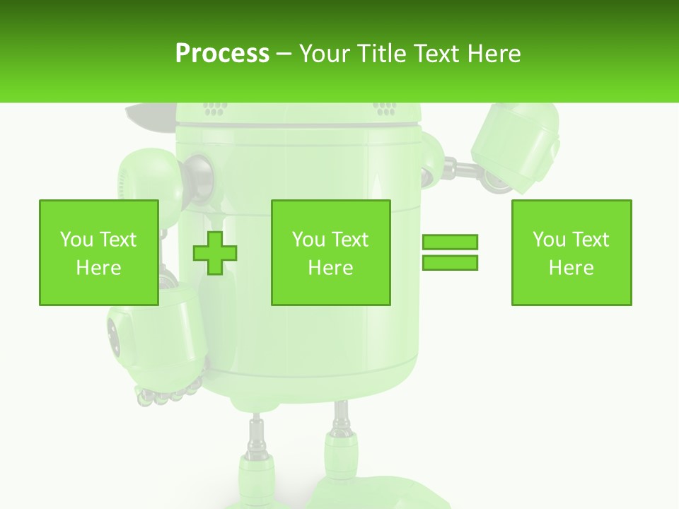 A Green Robot Is Holding A Wrench PowerPoint Template