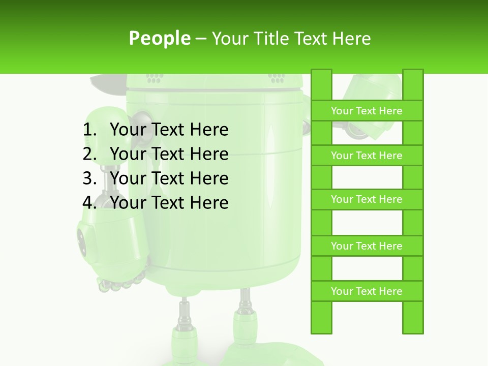 A Green Robot Is Holding A Wrench PowerPoint Template