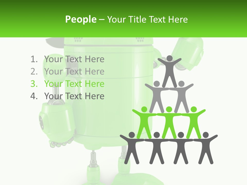 A Green Robot Is Holding A Wrench PowerPoint Template