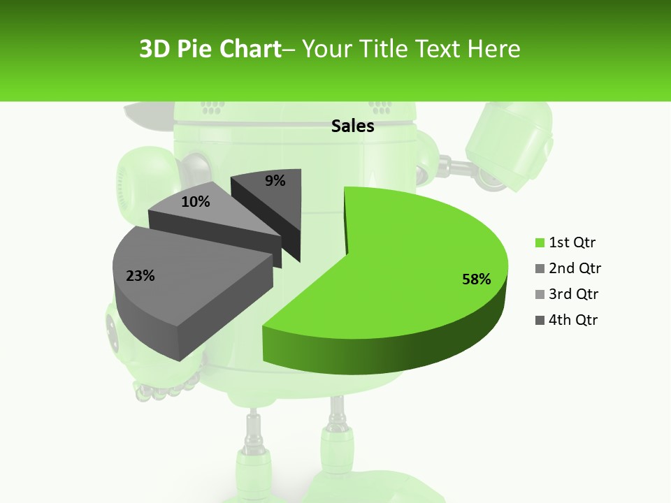A Green Robot Is Holding A Wrench PowerPoint Template