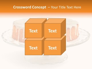 A Cake With White Icing On A Glass Plate PowerPoint Template