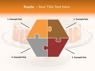 A Cake With White Icing On A Glass Plate PowerPoint Template