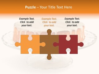 A Cake With White Icing On A Glass Plate PowerPoint Template