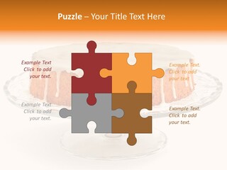 A Cake With White Icing On A Glass Plate PowerPoint Template