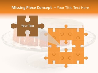 A Cake With White Icing On A Glass Plate PowerPoint Template