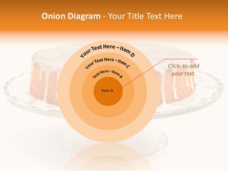A Cake With White Icing On A Glass Plate PowerPoint Template