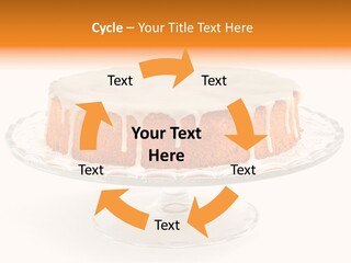 A Cake With White Icing On A Glass Plate PowerPoint Template