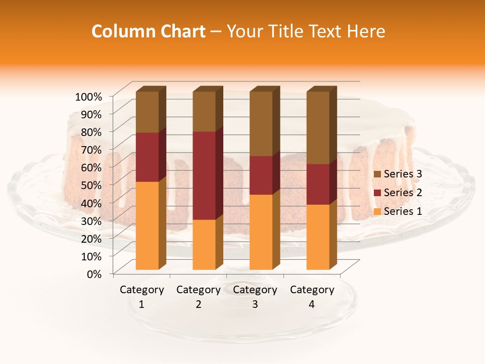 A Cake With White Icing On A Glass Plate PowerPoint Template
