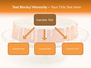 A Cake With White Icing On A Glass Plate PowerPoint Template