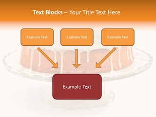 A Cake With White Icing On A Glass Plate PowerPoint Template