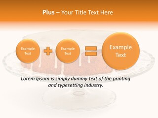 A Cake With White Icing On A Glass Plate PowerPoint Template