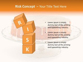 A Cake With White Icing On A Glass Plate PowerPoint Template