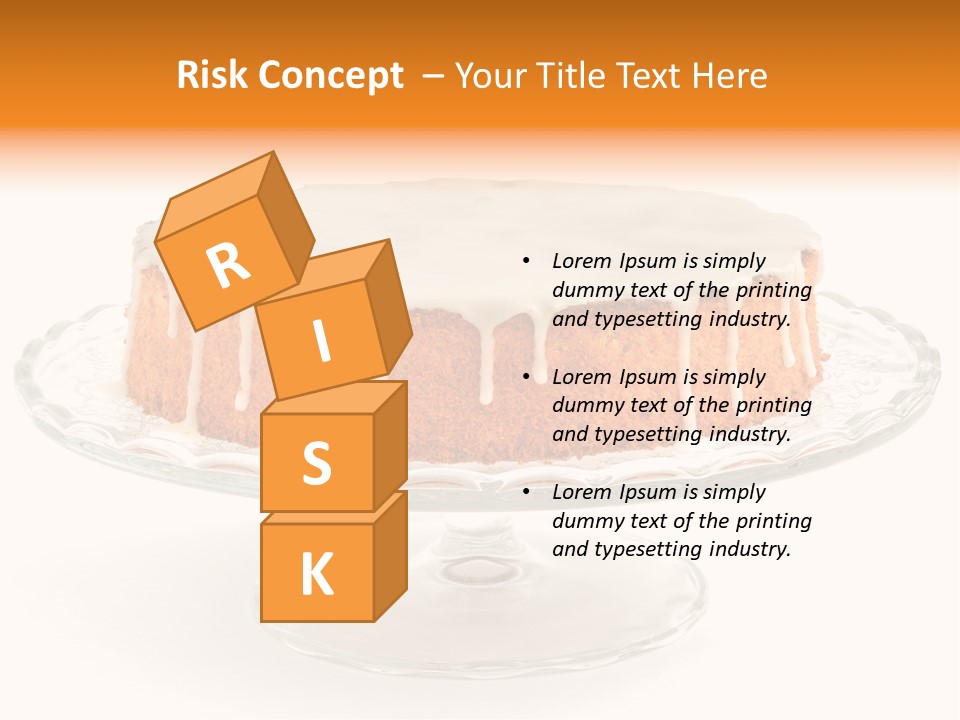 A Cake With White Icing On A Glass Plate PowerPoint Template