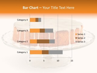 A Cake With White Icing On A Glass Plate PowerPoint Template