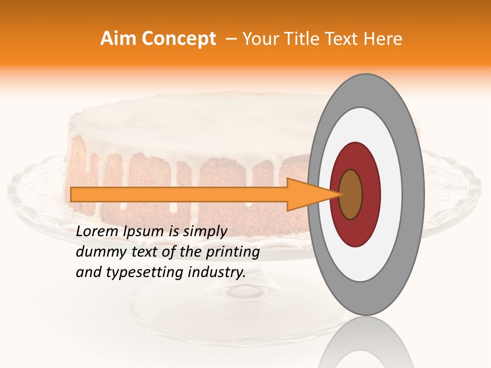 A Cake With White Icing On A Glass Plate PowerPoint Template