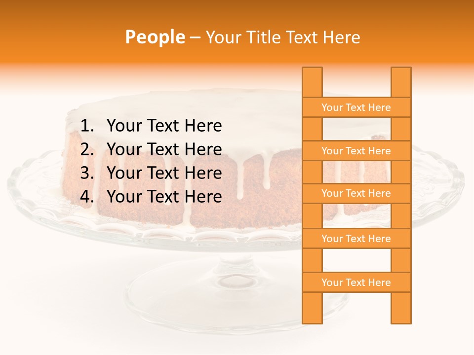 A Cake With White Icing On A Glass Plate PowerPoint Template
