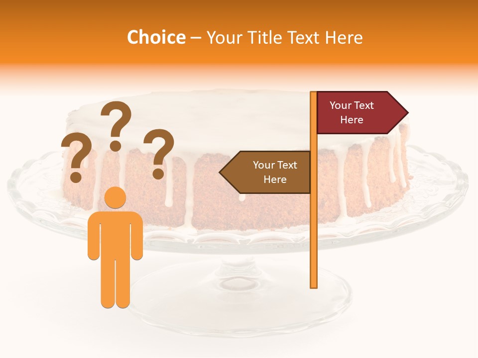 A Cake With White Icing On A Glass Plate PowerPoint Template