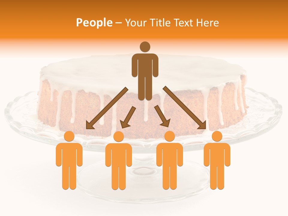 A Cake With White Icing On A Glass Plate PowerPoint Template