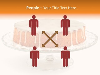 A Cake With White Icing On A Glass Plate PowerPoint Template