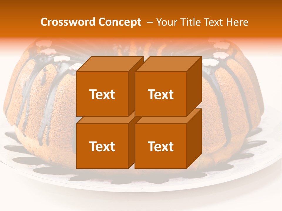 A Bundt Cake With Chocolate Icing On A Plate PowerPoint Template