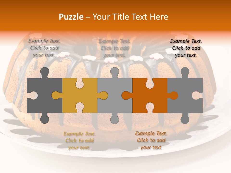 A Bundt Cake With Chocolate Icing On A Plate PowerPoint Template