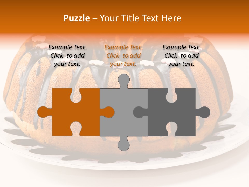 A Bundt Cake With Chocolate Icing On A Plate PowerPoint Template